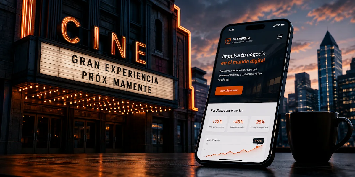 Concepto de invisibilidad digital en Panamá mostrando un teléfono móvil buscando información comercial en Google sin resultados